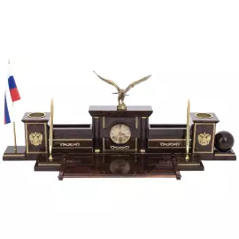 Настольный набор из обсидиана "Абсолют. Орёл"